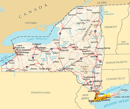 Download PDF map of New York